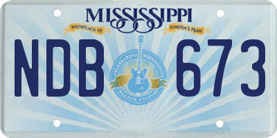 MS license plate NDB673