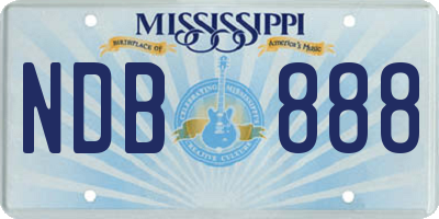 MS license plate NDB888