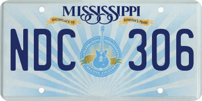 MS license plate NDC306