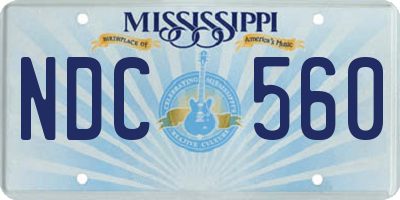 MS license plate NDC560