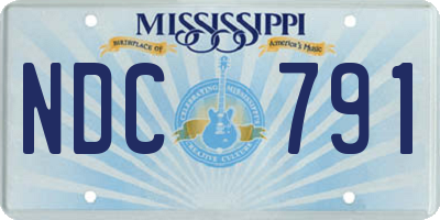 MS license plate NDC791