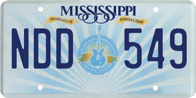 MS license plate NDD549