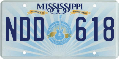 MS license plate NDD618