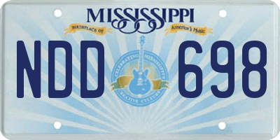 MS license plate NDD698