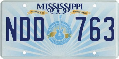 MS license plate NDD763