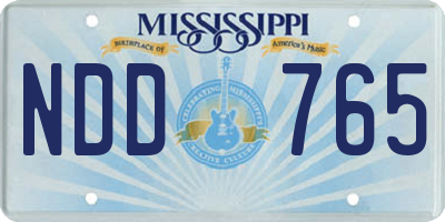 MS license plate NDD765