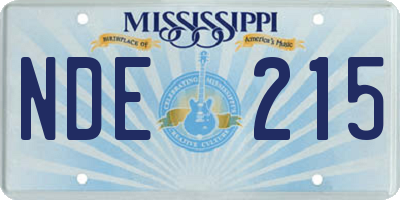 MS license plate NDE215