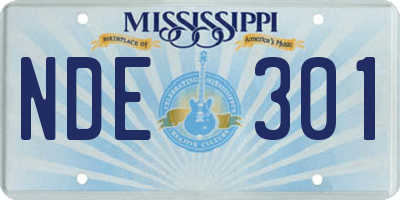 MS license plate NDE301