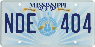 MS license plate NDE404