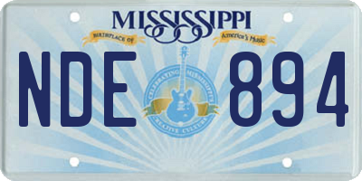 MS license plate NDE894