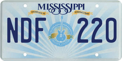 MS license plate NDF220