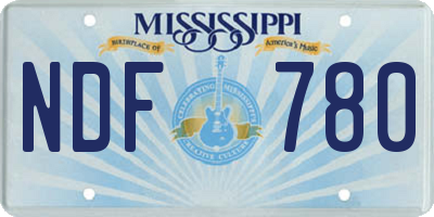 MS license plate NDF780