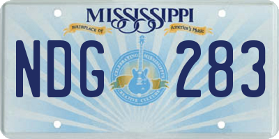 MS license plate NDG283
