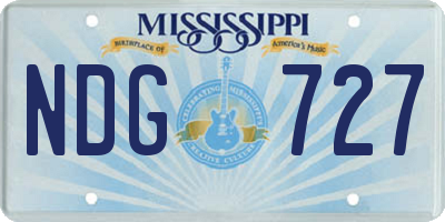 MS license plate NDG727