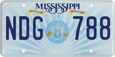 MS license plate NDG788