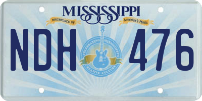 MS license plate NDH476