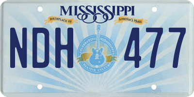 MS license plate NDH477