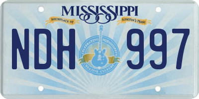 MS license plate NDH997