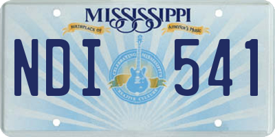 MS license plate NDI541