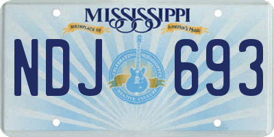 MS license plate NDJ693