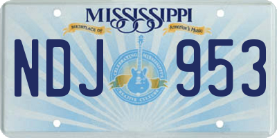 MS license plate NDJ953