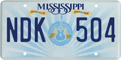 MS license plate NDK504