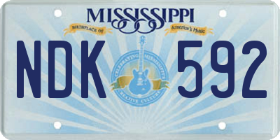 MS license plate NDK592