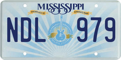 MS license plate NDL979