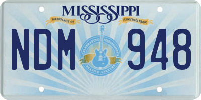 MS license plate NDM948