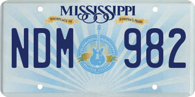 MS license plate NDM982