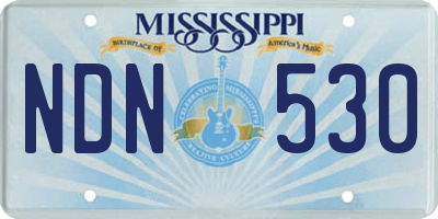 MS license plate NDN530