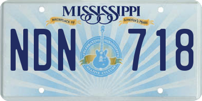 MS license plate NDN718