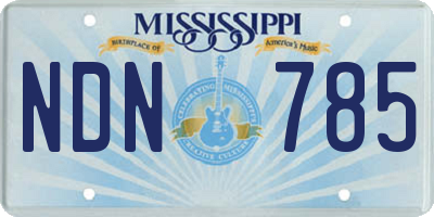 MS license plate NDN785