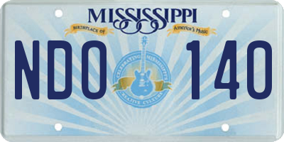 MS license plate NDO140