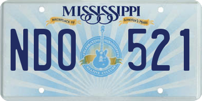 MS license plate NDO521