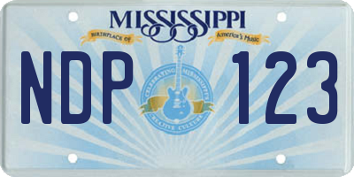 MS license plate NDP123