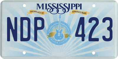 MS license plate NDP423