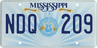 MS license plate NDQ209