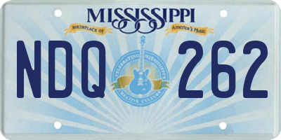 MS license plate NDQ262