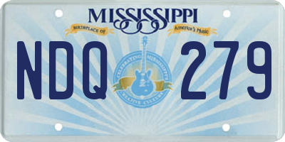 MS license plate NDQ279