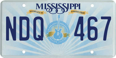 MS license plate NDQ467