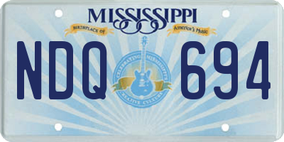 MS license plate NDQ694