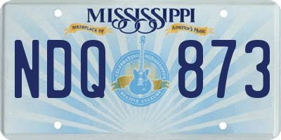 MS license plate NDQ873
