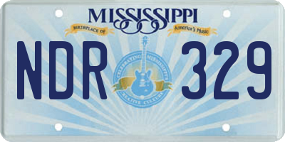 MS license plate NDR329
