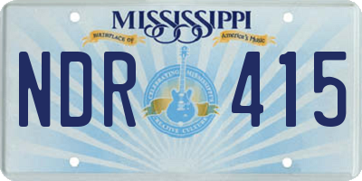 MS license plate NDR415