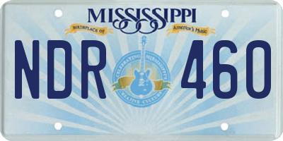 MS license plate NDR460