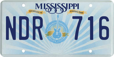 MS license plate NDR716