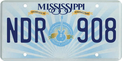 MS license plate NDR908