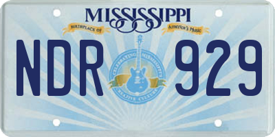 MS license plate NDR929