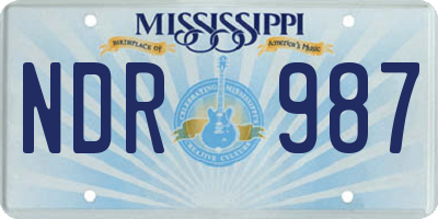 MS license plate NDR987